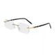 thumbnail image 3 of Gafas sin marco, gafas antidecoloración por luz azul, gafas planas con borde de diamante para hombres, la montura de las gafas se puede usar para gafas de miopía, 3 of 4