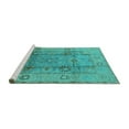 thumbnail image 2 of Ahgly Company Machine Washable Indoor Rectangle Oriental Turquoise Blue Traditional Area Rugs, 7' x 10', 2 of 4