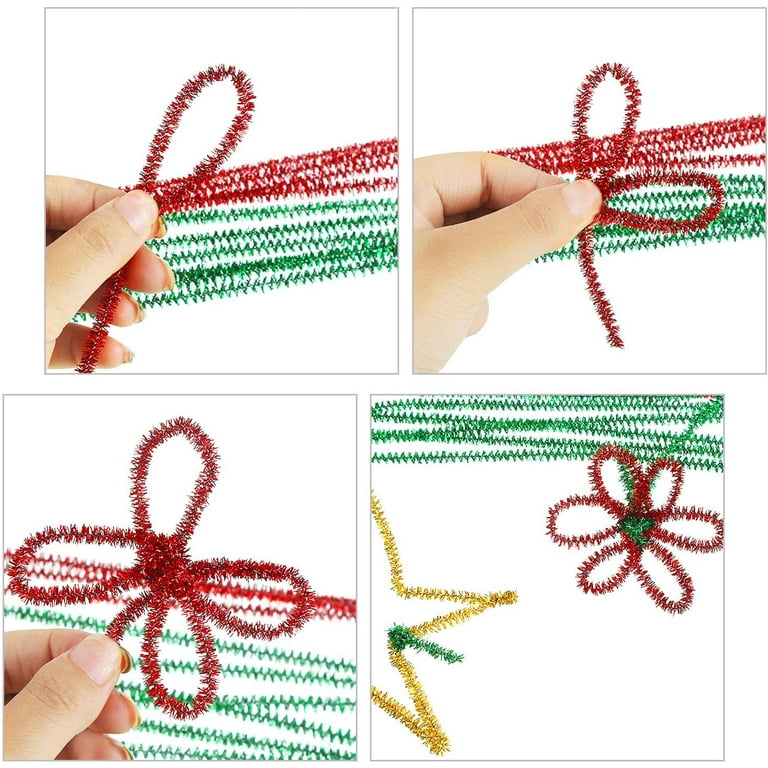 TOCOLES 60 Pieces Red Pipe Cleaners, Christmas Craft Pipe Cleaners,Pipe Cleaners Chenille Stem,Pipe Cleaners Bulk,Art Pipe Cleaners for Creative Home
