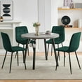 thumbnail image 2 of NORDICANA 5 PCS Dining Room Table Set, Grey Kitchen Table with 4 Dark Green Velvet Living Room Chairs Set, 2 of 11