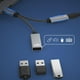 thumbnail image 5 of Adaptador USB C OTG PD 60W Cable de carga de nailon trenzado Divisor USB-C 2 en 1 gris, 5 of 8