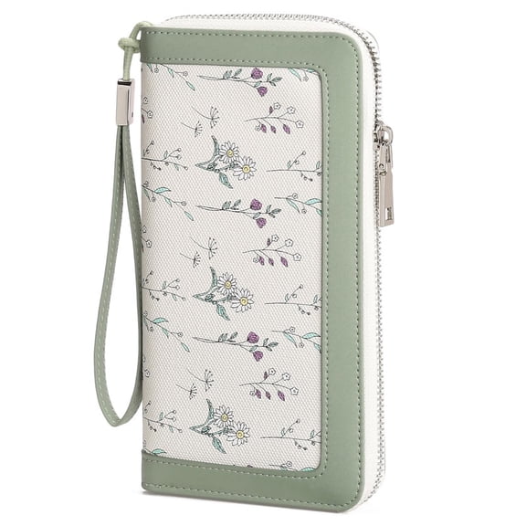 GAEKEAO Wristlet Wallets for Women RFID Blocking Large Capacity Clutch Wallet Vegan Leather Zip Around Ladies Long Purse