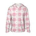 thumbnail image 2 of Uemuo Plaid Heart Pattern Women's Full Zip UPF 50+ Sun Protection Hoodie Jacket Long Sleeve Sun Shirt Hiking Outdoor Performance with Pockets-XX-Large, 2 of 9