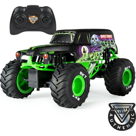 Monster Jam Official Grave Digger Remote Control Truck, With Authentic Graphics and Official BKT Tires, 1:15 Scale, 2.4GHz Frequency