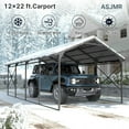 thumbnail image 6 of ASJMR 12x22 Ft Metal Carport Hardtop Outdoor Canopy Shelter Garage Gazebo Weather-Resistant with Enhanced Base and Galvanized Steel Roof For Car,Truck,Pickups,Tractors & Boat, 6 of 7
