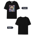 thumbnail image 6 of Eastern Dragon Floral T Shirts for Women Short Sleeve Cotton Crewneck T-Shirt Watercolor Animal Tee Tops Casual Basic T-Shirts, XS-5XL Black XL, 6 of 7