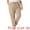 Khaki, variant on Women's Plus Straight Leg Elastic Loose Pockets Trousers Light Khaki 3X