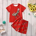 thumbnail image 6 of Hiijoy Toddler Boy's Casual Outfits Dinosaur Printed Short Sleeve T-Shirt Shorts Set, Sizes 4-5T, 6 of 8