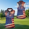 thumbnail image 5 of Aplkyhs American Flag Firework Matching Couple Golf Shirts Golf Tank Top for Women Quarter Zip Athletic Sleeveless Shirts for Yoga or Daily Wear Machine Washable Breathable Fabric, 5 of 6