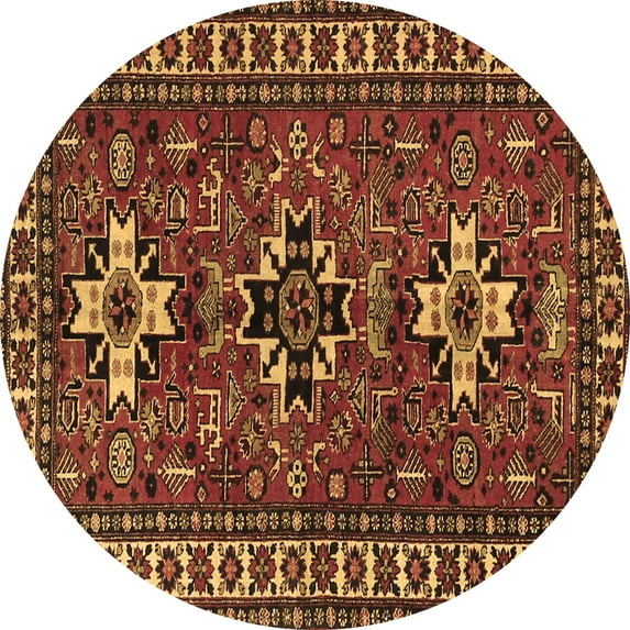Ahgly Company Indoor Round Persian Brown Traditional Area Rugs, 6' Round