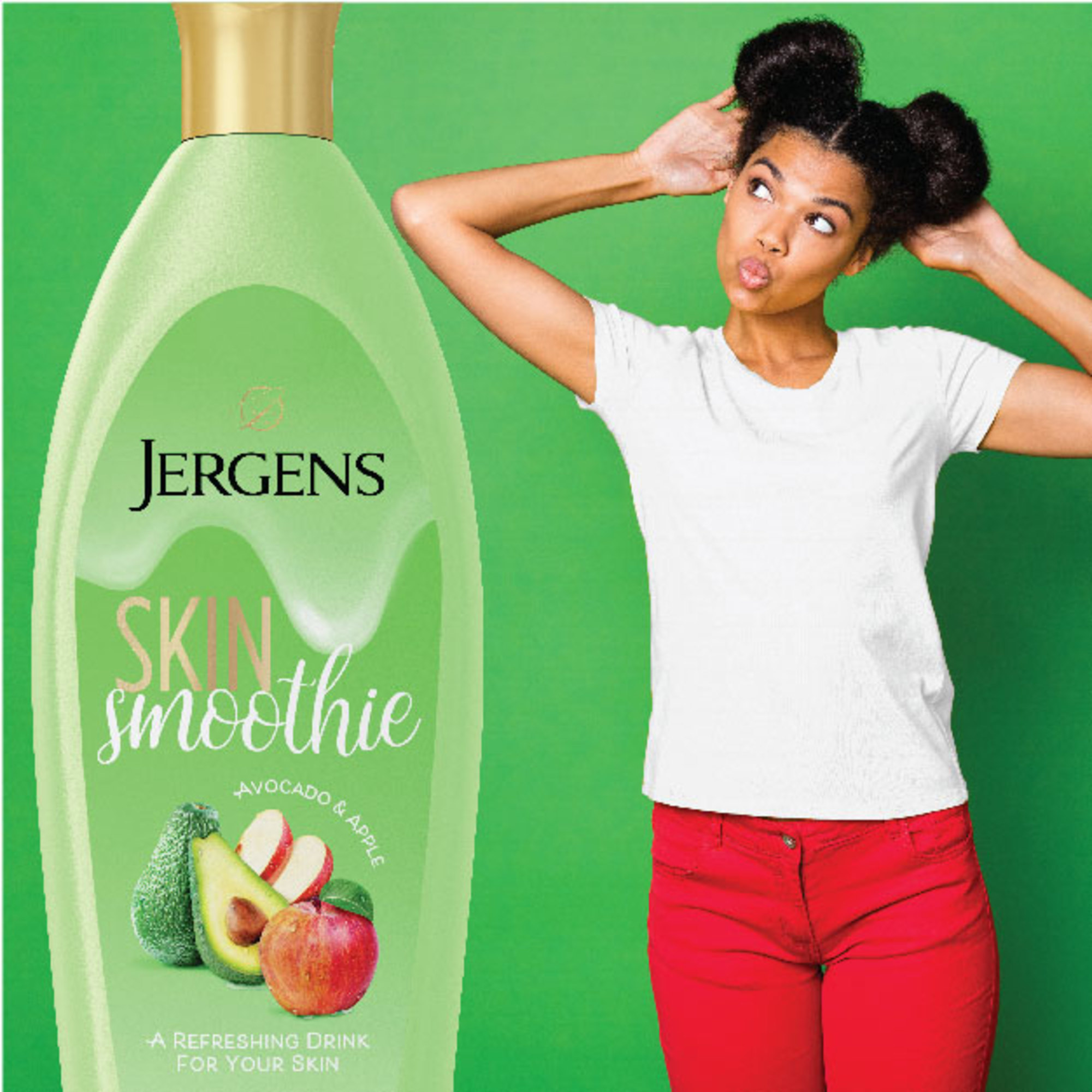 Jergens Skin Smoothie Avocado & Apple Scented Body Lotion, 10 fl oz - image 4 of 11