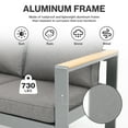 thumbnail image 3 of Aoodor 3-Seater Patio Aluminum Sofa Set, Deep Seat Metal Outdoor Couch with Thick All-Weather Cushions, Grey Conversation Furniture, 3 of 9