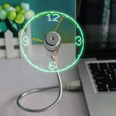 

USB Clock Fan Huiheng Mini LED Fan Foldable Gooseneck for LED Clock Fan Quiet for PC Laptop Notebook Desktops Home and Office