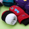 thumbnail image 5 of Lindos guantes de esquí para niños, de invierno, acolchados, térmicos, de algodón, impermeables, color azul marino, 5 of 5