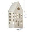 thumbnail image 2 of Christmas Ceramic House Ornament, Miniature Village Decor, L-Shaped Tabletop Accent with Cut-Out Windows for Festive Display, 2 of 6