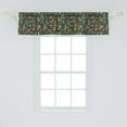 thumbnail image 2 of Ambesonne Brown Floral Window Valance, Exotic Flowers Jungle, 42" x 12", Dark Cocoa Sea Blue, 2 of 3