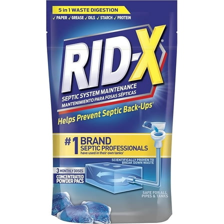 Rid-X Septic Tank Treatment Cleaning Pacs, 3 Count