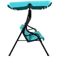 thumbnail image 4 of Patiojoy Hamac à Bascule d'Extérieur 3 Places avec Auvent Imperméable Réglable, Cadre en Aluminium, Chaise Balançoire de Patio, Bleu, 4 of 8