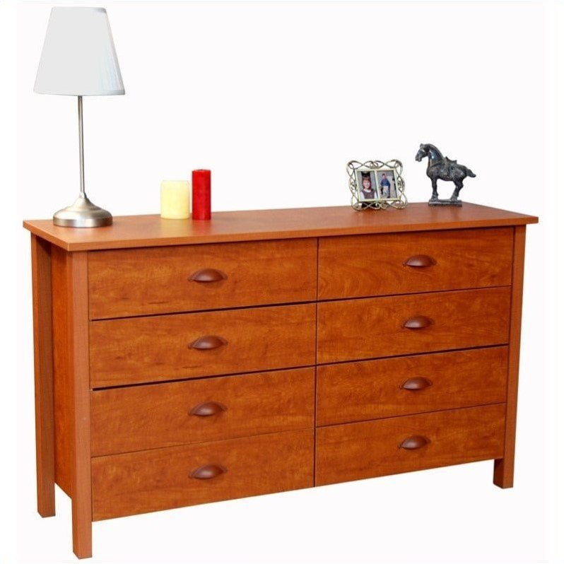 Venture Horizon Nouvelle 8 Drawer Lowboy Double Dresser In Cherry