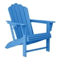 thumbnail image 3 of WestinTrends Highland Outdoor Patio HDPE Adirondack Chairs With Cup Holders (Set of 2), Pacific Blue, 3 of 9
