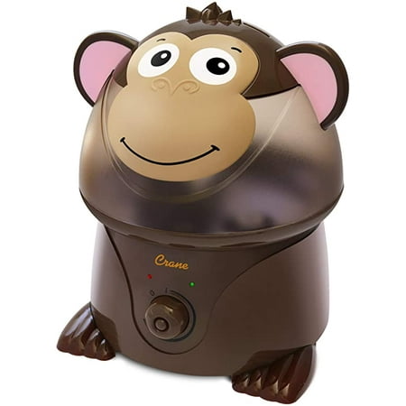 Crane Adorables Ultrasonic Cool Mist Humidifier, Filter Free, 1 Gallon, 24 Hour Run Time, Whisper Quite, for Home Bedroom Baby Nursery and Office, Monkey (EE-8190)