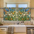 thumbnail image 2 of Yayeee Kitchen Curtains Tier Set of 2 Light Filtering 57"x24" Over Sink Window Panels, Orange Floral Garden, 2 of 7