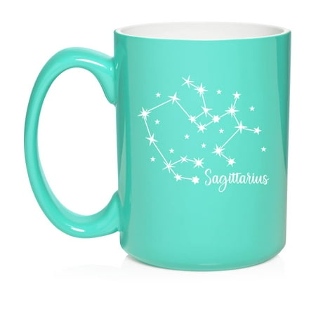 

Star Zodiac Horoscope Constellation Ceramic Coffee Mug Tea Cup Gift (15oz Teal) (Sagittarius)