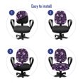 thumbnail image 4 of Floral Office Chair Slipcover, Butterfly Silhouettes with Plant Flower Patterned Design Swirls Curves, Protective Stretch Decorative Fabric Cover, Standard Size, Lilac Dark Purple White, by Ambesonne, 4 of 5