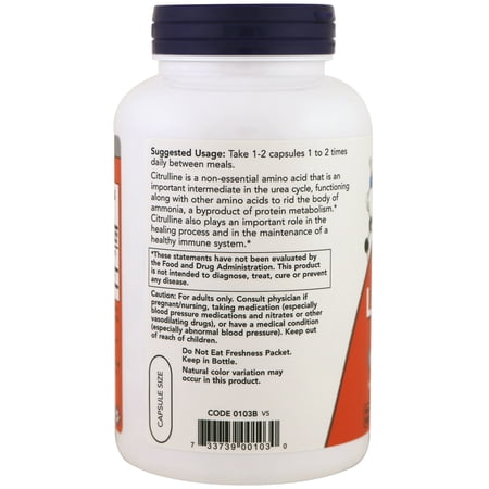L-シトルリン 750mg 180粒 NOW Foods (ナウフーズ) ナウスポーツ