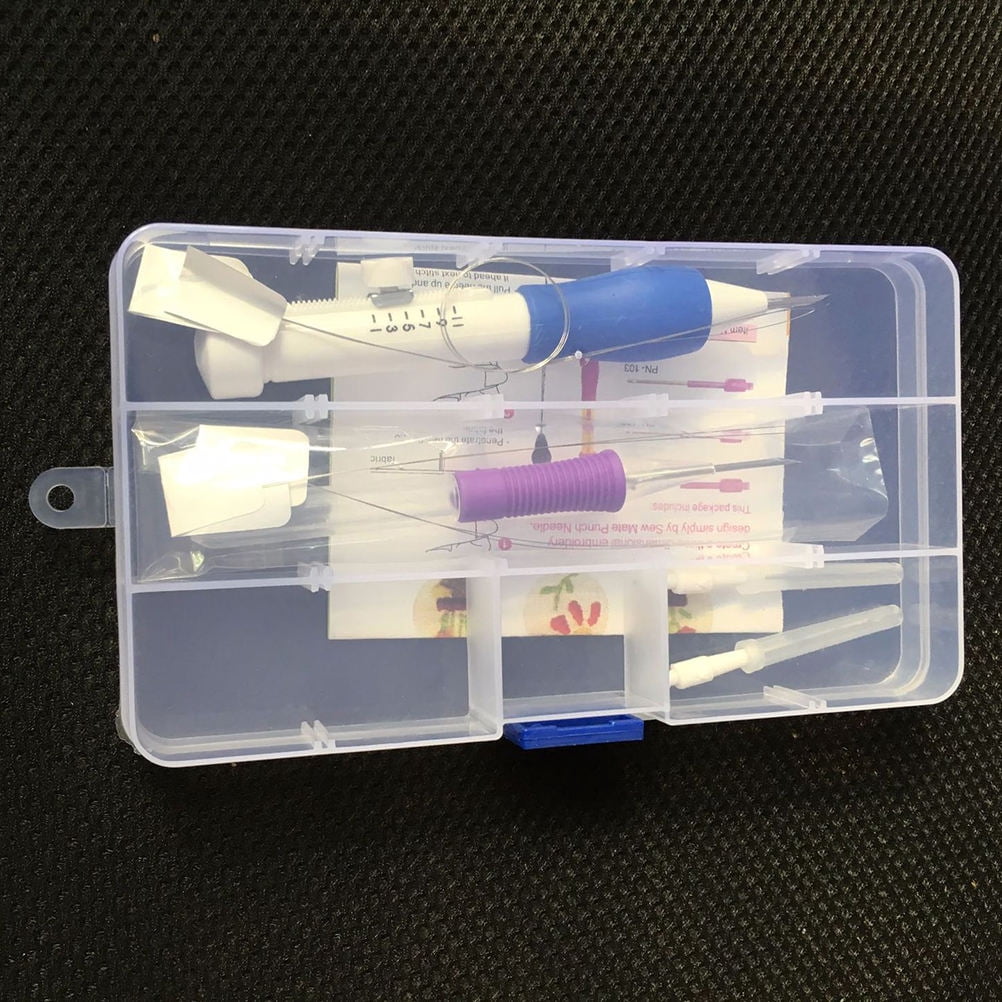 Raindrops 3-Piece Embroidery Punch Needle Kit with Stitching Tools, Embroidery Pens, Knitting & Sewing Accessories Set