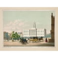 thumbnail image 2 of Charles Autenrieth 14x12 Black Ornate Wood Framed Double Matted Museum Art Print Titled: City Hall Of&nbsp;Brooklyn (1850), 2 of 5
