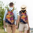 thumbnail image 6 of Balery Colorful Gecko Jungle Art Vintage Canvas Backpack for Men and Women - Large Capacity, Durable Travel Laptop Bag for School, Work, Hiking, and Outdoor Activities-Small, 6 of 7