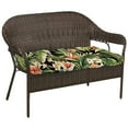 thumbnail image 4 of Jordan Manufacturing 44" x 18" Cypress Midnight Black Leaves Rectangular Tufted Contoured Outdoor Wicker Settee Bench Cushion, 4 of 13