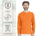 thumbnail image 4 of Gildan Unisex High Visibility Safety T Shirt 50/50 Cotton/Polyester Hi Vis Long Sleeve Work Tee (Safety Orange+Safety Green 2 Pack, S), 4 of 8