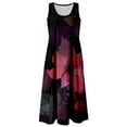 thumbnail image 4 of Women Summer Sleeveless Casual Dress Colorful Printed Pocket Beach Vacation Dress Womens Dresses with Short Sleeves Summer Dresses Petite Women Womens Loose Dress Short Sleeve Maxi Dress for Women, 4 of 5