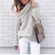 thumbnail image 1 of Ropa de mujer Suéter europeo y americano de otoño e invierno Suéter de cuello alto de color sólido Wish Top, 1 of 5