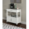 thumbnail image 3 of Linon Judith 2-Tier Mobile Kitchen Serving Cart with Gray & White Speckled Granite Top, 33.5" Length, White, 3 of 15