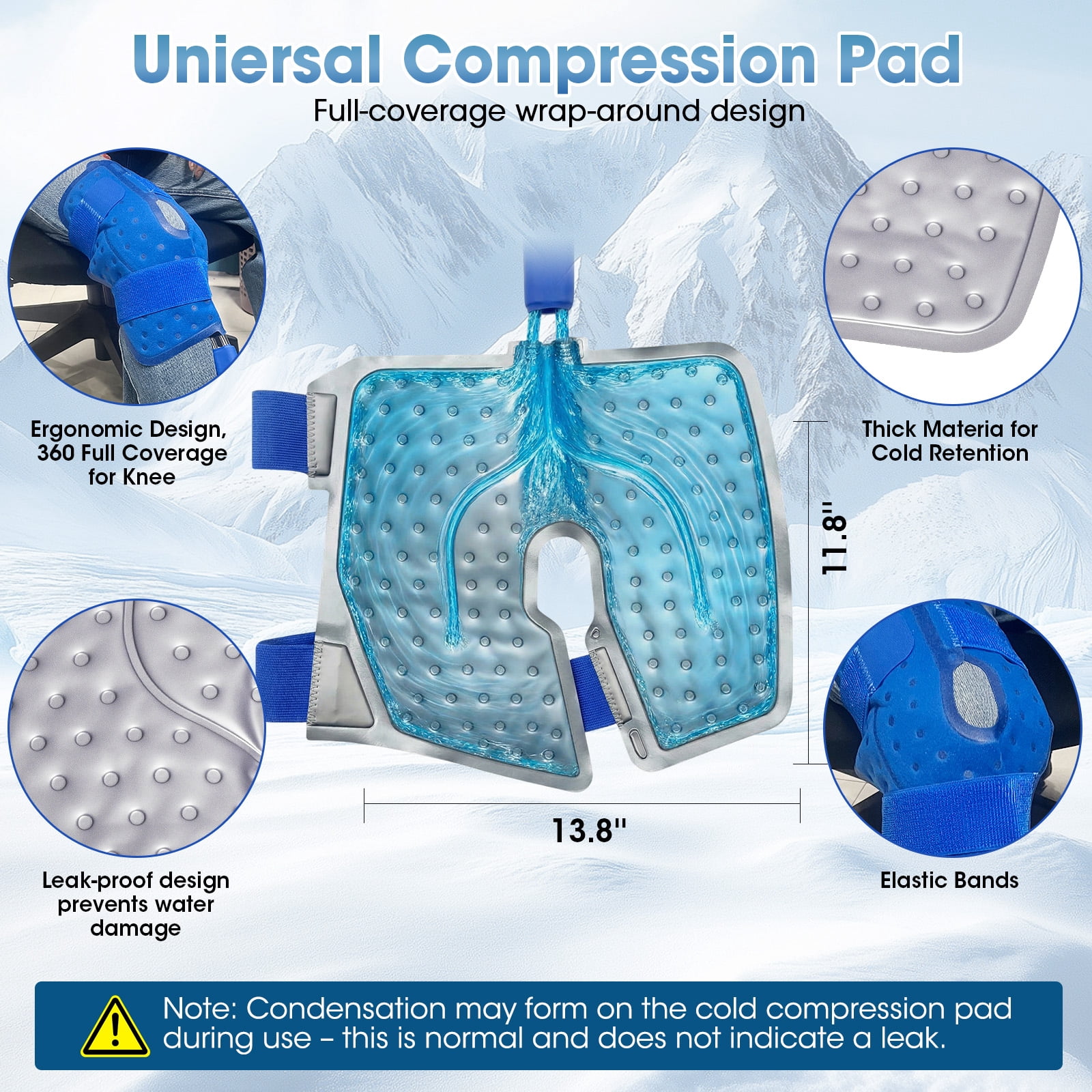 Cold Therapy Machine, Ice Machine for Knee After Surgery, cryotherapy Systerm with Pump, Adjustable Timer, Ideal for Knee Replacement Recovery, ACL,Swelling, Sprains, and Other Injuries (Blue)