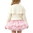 thumbnail image 4 of Enjoytime Outfits for Girls Print Long Sleeve Knit Sweater Tulle Skirt 2 Piece Set Kids Toddler Holiday Party Girl Outfit, 4 of 5
