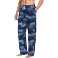 thumbnail image 2 of Uemuo Starry Sky Pattern Men's Wide Leg Palazzo Lounge Pants with Pockets Light Weight Loose Comfy Casual Pajama Pants-Small, 2 of 9