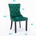 thumbnail image 2 of SoarFlash Velvet Dining Chairs Set of 6, Tall Back Side Chair, Modern Upholstered High-end Tufted Side Chair with Button Back Ring, Solid Wood Legs (Green), 2 of 6