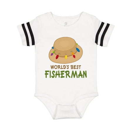 

Inktastic Fishing Gifts Worlds Best Fisherman Gift Baby Boy Bodysuit