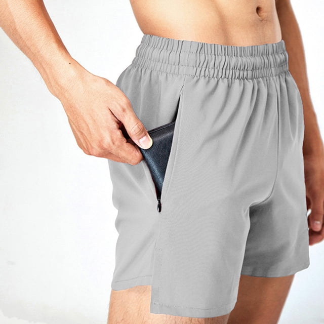 toraway Men's Summer Shorts Loose Speed Silk Shorts Solid Color Running Fifth Pants XXL