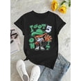 thumbnail image 2 of Playera Deportiva Manga Corta Mujer Dry-FitWomen's Trendy Graphic Tee - "I Got On It" Cartoon Print, Black Casual Round Neck Short Sleeve T-Shirt, Stretchy Polyester Blend, Machine Washable, Perfect, 2 of 6