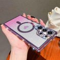 thumbnail image 3 of Girly Loving Heart Magnetic Designed for Samsung Galaxy S23 Ultra Diamond Case[Compatible with MagSafe] Bling Glitter Rhinestones Soft TPU case(Purple,S23 Ultra), 3 of 12