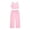 Q356 Pink, variant on Likimi Toddler Kids Girls Outfit Set Sleeveless Solid Color Crew Neck Tops With Pants Comfortable Clothes Set Size 18-24 Months