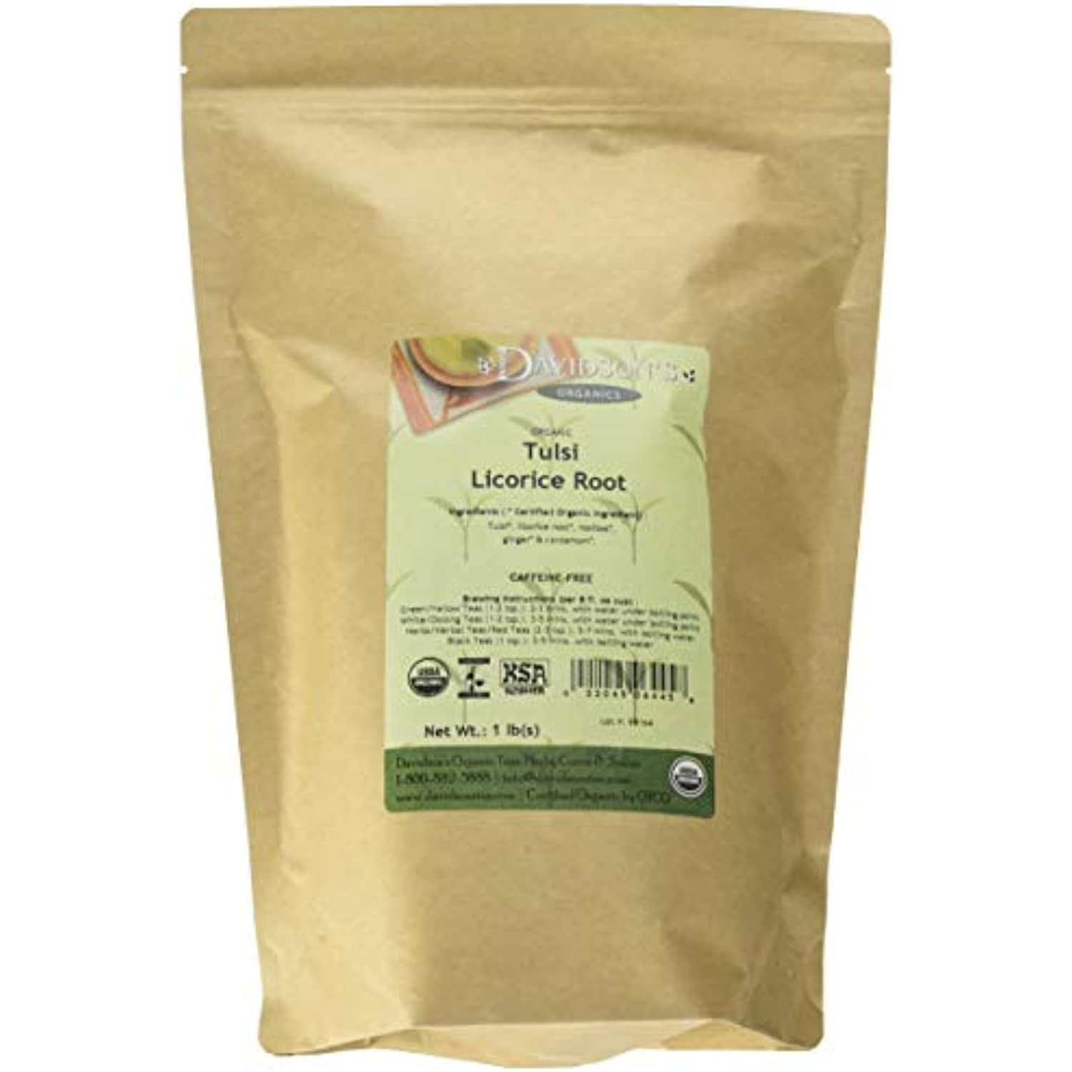 Davidsons Tea Bulk Bag, Organic Tulsi Licorice Root, 16 Ounce