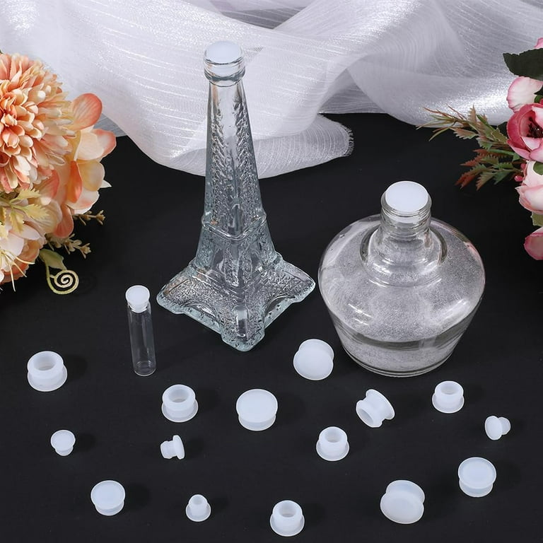30-Pack White Silicone Stoppers – Waterproof Plugs For Salt & Pepper Shakers, Bottles, Pipes