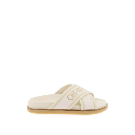 

Off-White Embroidered Logo Slides With Women