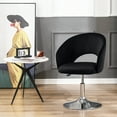 thumbnail image 4 of Furniliving Velvet Swivel Barrel Chair Adjustable Accent Chair Make Up Leisure Chair, Black, 4 of 11